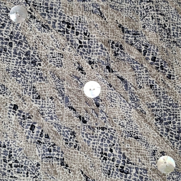 Debra DeRoo Silk Mother of Pearl Button Long Duster Trench Coat S - Picture 7 of 8